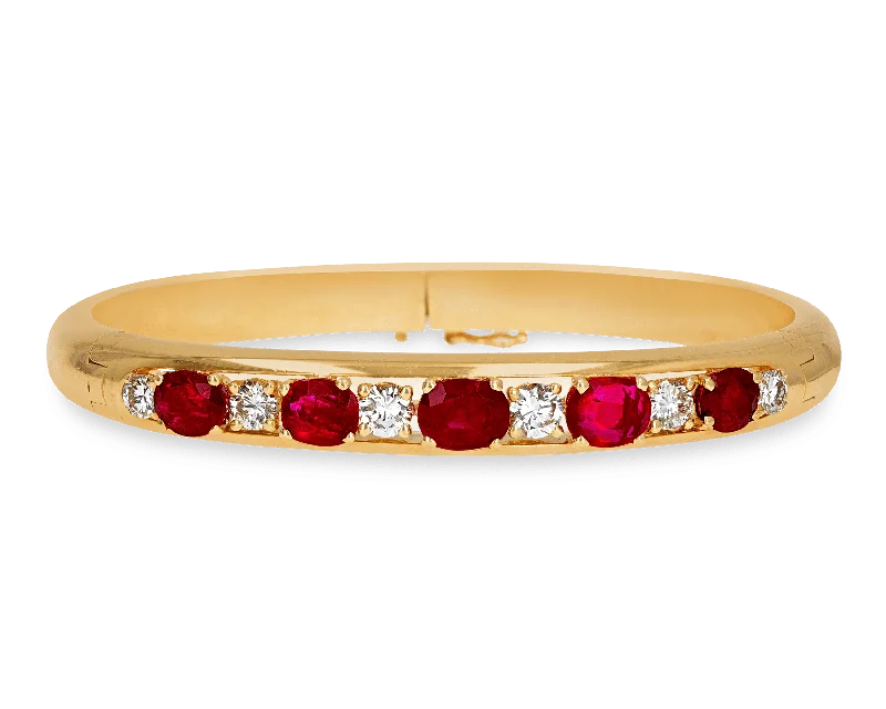 Bracelets with engraved constellations for stargazers -Untreated Burma Ruby Bracelet, 6.75 Carats