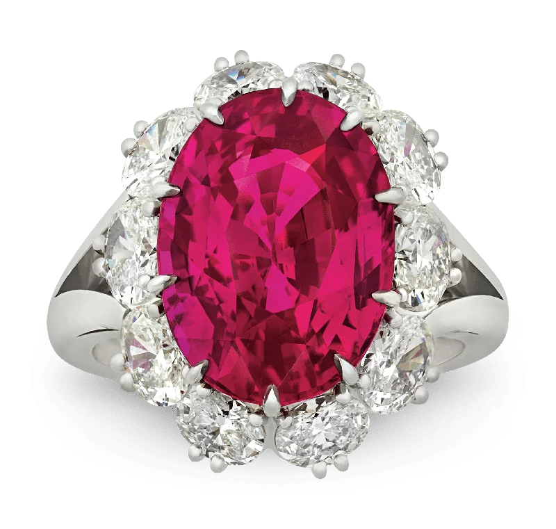 Women’s rings with fluorite stones for hues -Ceylon Ruby Ring, 10.06 Carats