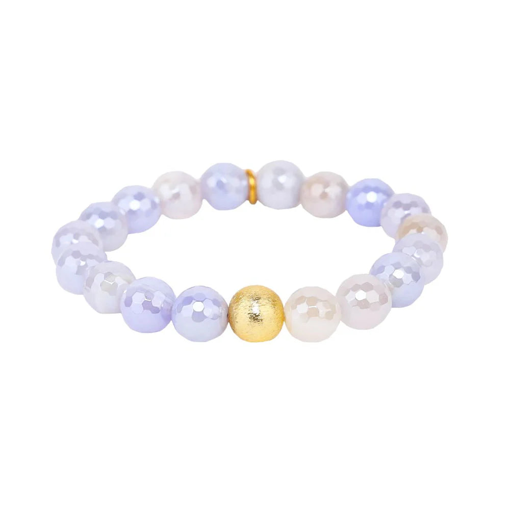 Bracelets with sleek topaz for icy shine -BudhaGirl Melange Aquamarine Beaded Bracelet