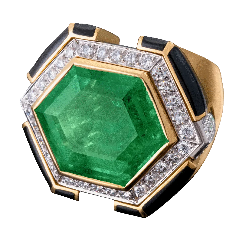 Women’s rings with polished jade for calm -David Webb Colombian Emerald Ring, 17.55 Carats