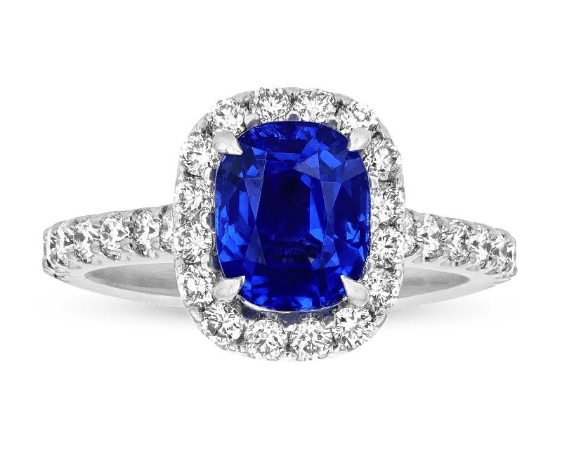 Women’s rings with lotus-inspired sapphire bands -Kashmir Sapphire Ring, 2.94 Carats