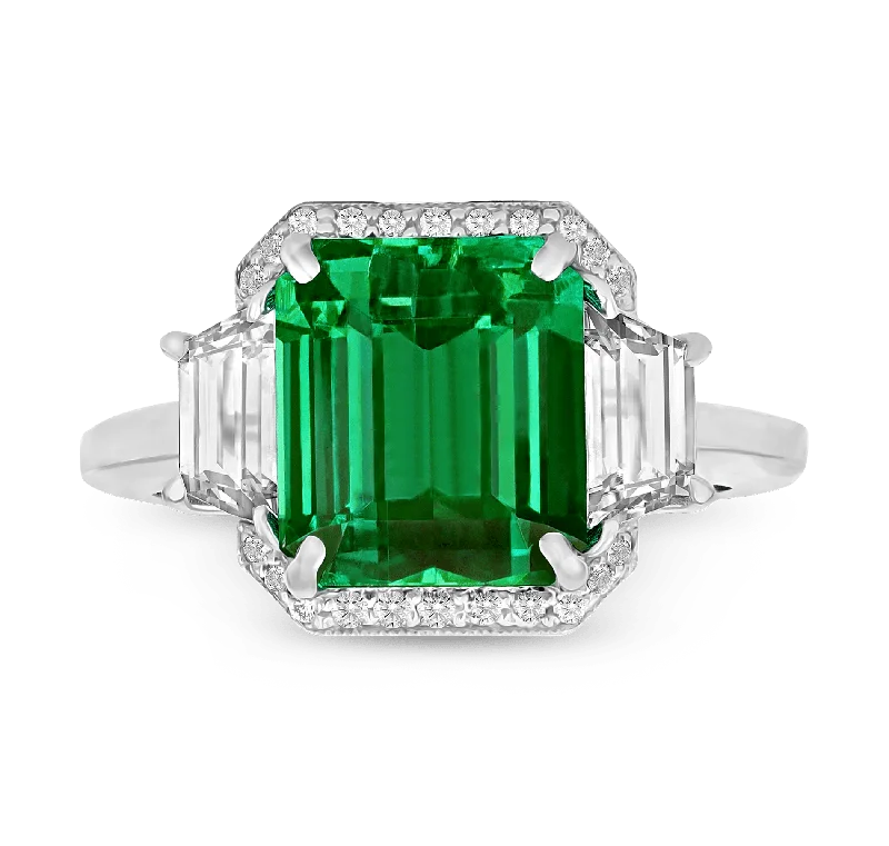 Women’s rings with gothic emerald for drama -Natural Colombian Emerald Ring, 5.46 carats