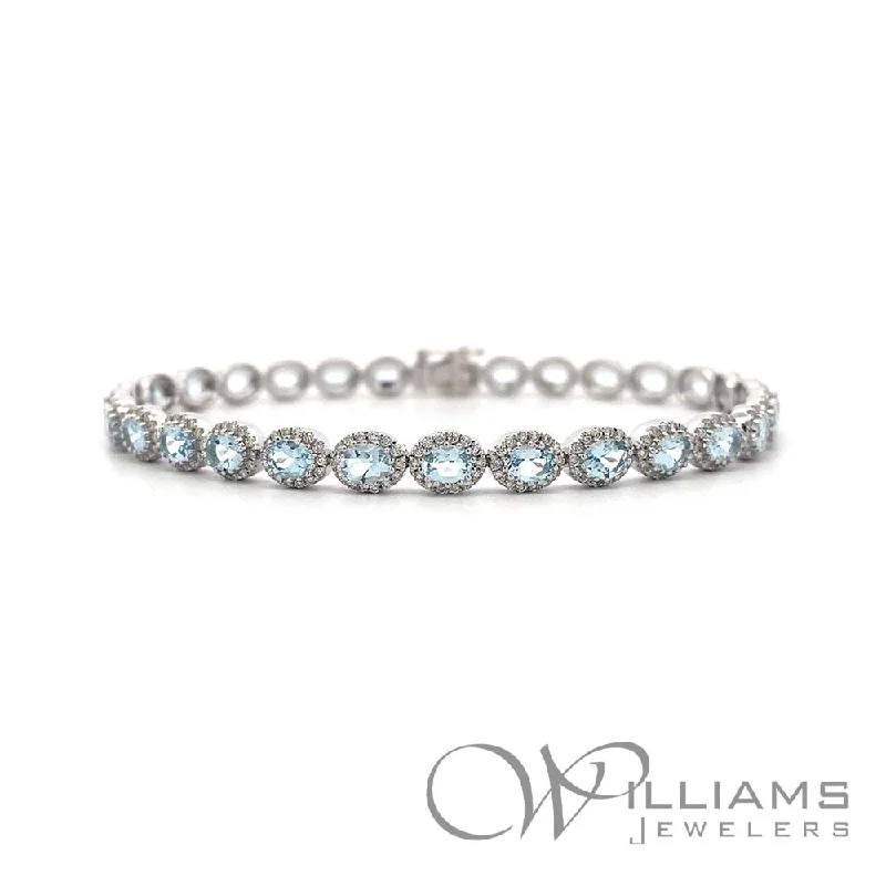 Bracelets with pearl beads for classic beauty -Williams Signature 14 Karat Aquamarine Bracelet