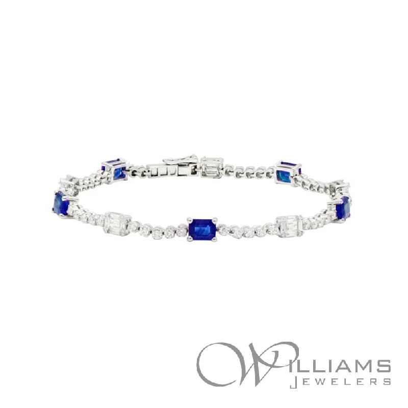 Bangles with polished jade for smooth calm -Williams Signature 18 Karat Sapphire Bracelet