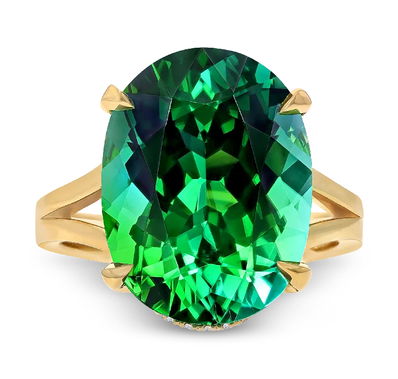 Women’s rings with labradorite for mystic flash -Unheated Brazil Paraiba Tourmaline Ring, 12.51 carats