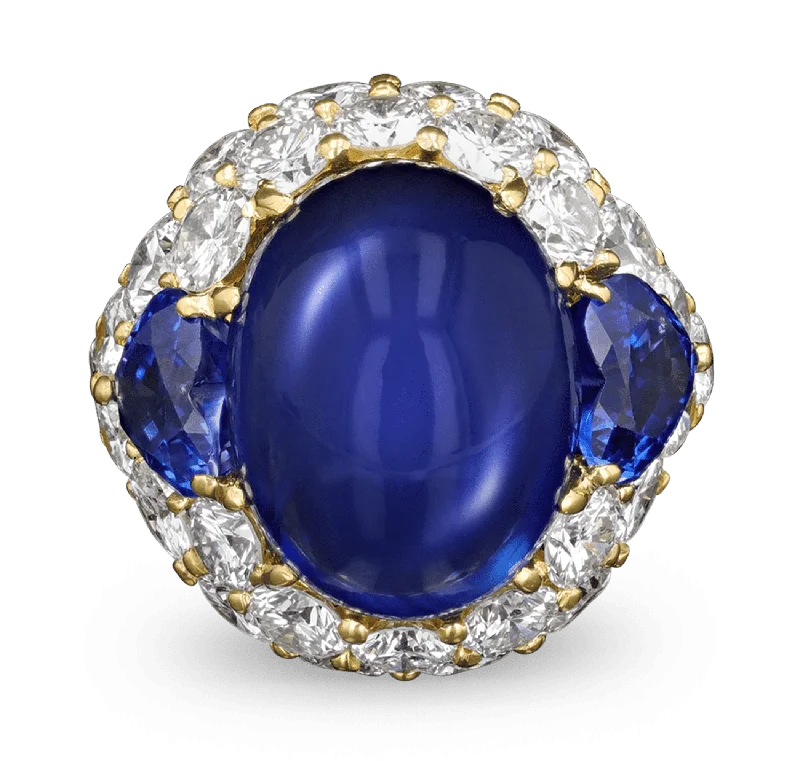 Women’s rings with starburst sapphire for radiance -Cabochon Sapphire Ring, 23.78 carats