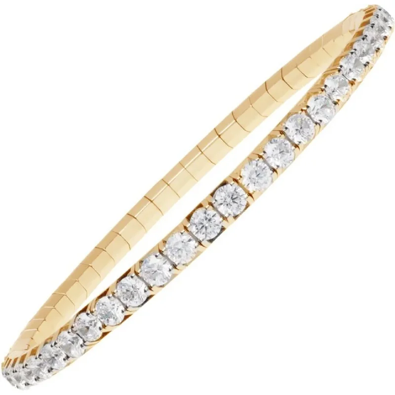 Bangles with twisted metal bands for flair -5.50 CT Round Diamond Stretch Bracelet