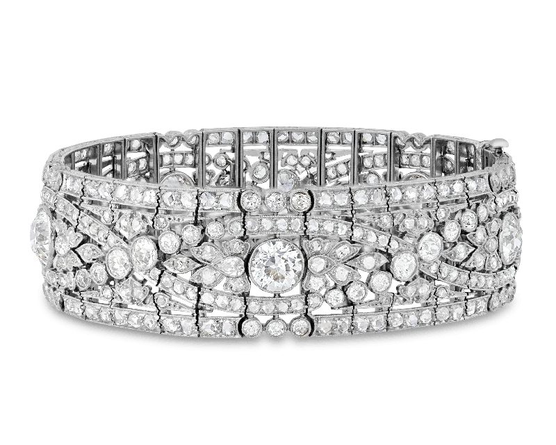 Bracelets with smoky quartz for muted tones -Oscar Heyman Belle Époque Diamond Bracelet, 19.50 carats