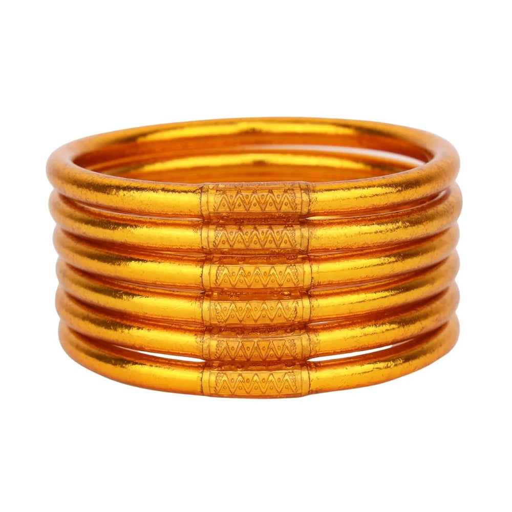 Bangles with tiger eye bands for warmth -BuDhaGirl Spark All Weather Bangles