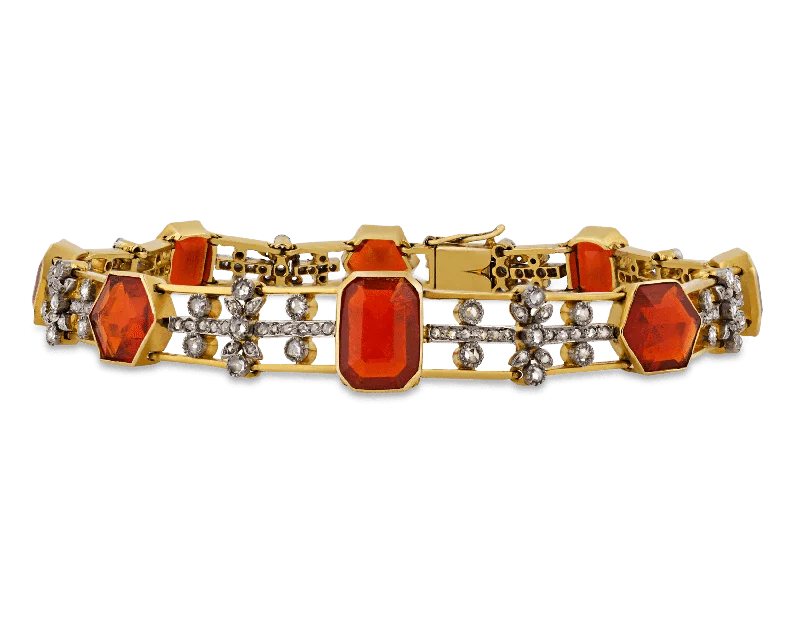 Bracelets with knot accents for symbolic charm -Fire Opal Convertible Choker and Bracelet