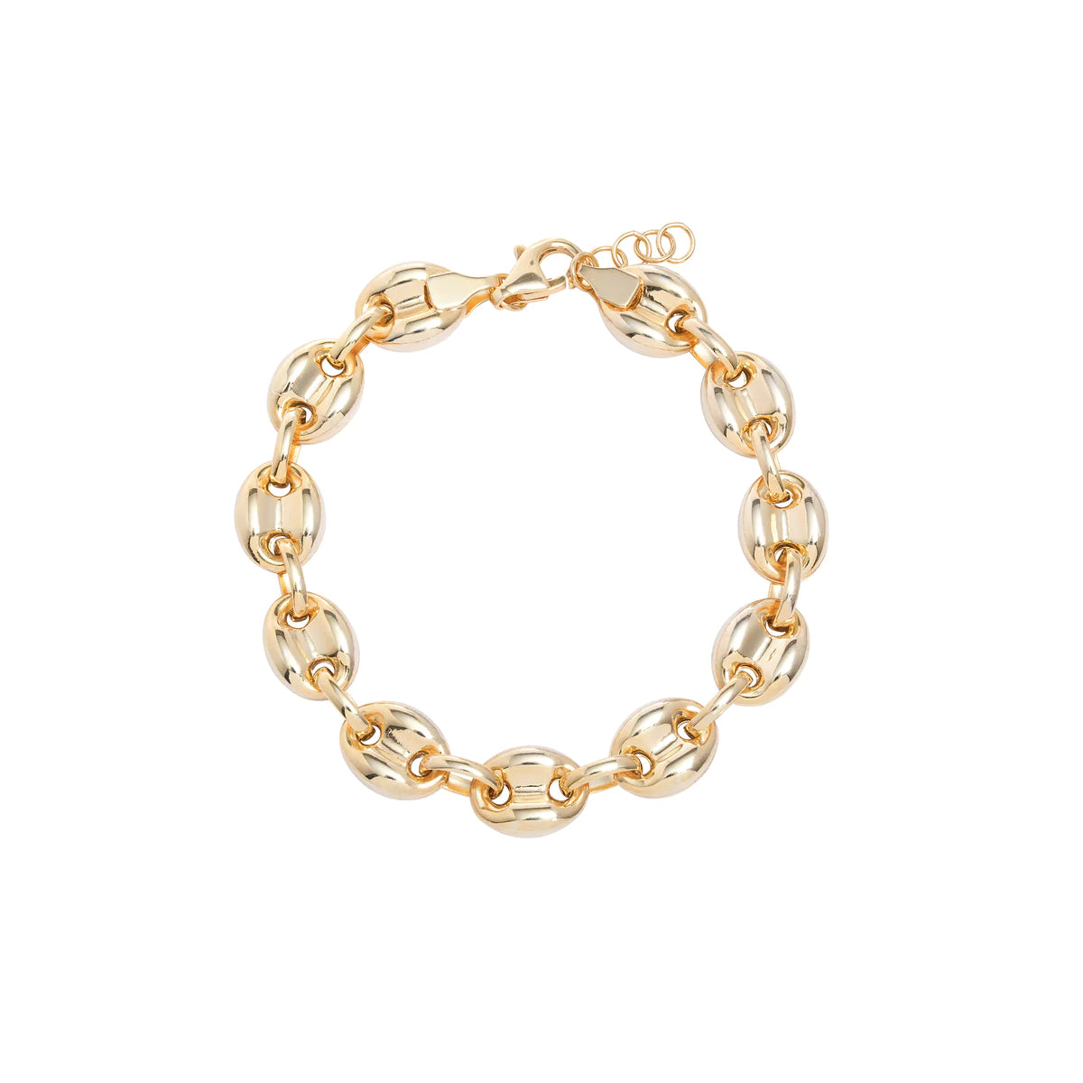 Bangles with interlocking links for uniqueness -Puffed Mariner Link Bracelet