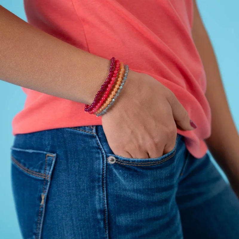 Bracelets with spiral ruby for striking twist -Quartz Energy Stone Bracelet