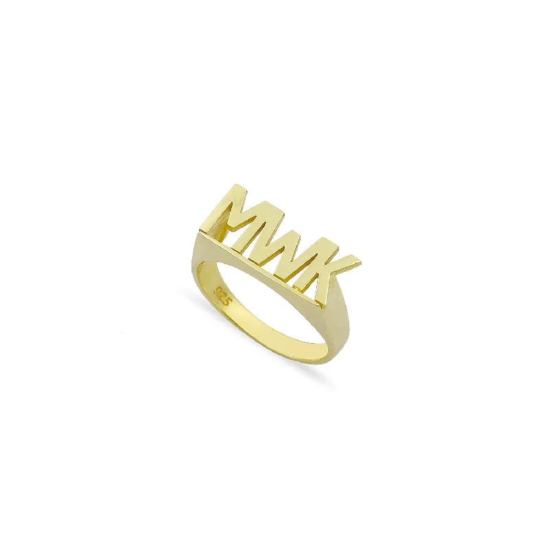 Women’s rings with vintage claw prong settings -Initials Ring