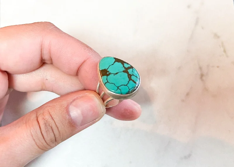 Women’s signet rings with bold family crests -Hubei Turquoise Ring - sz. 7