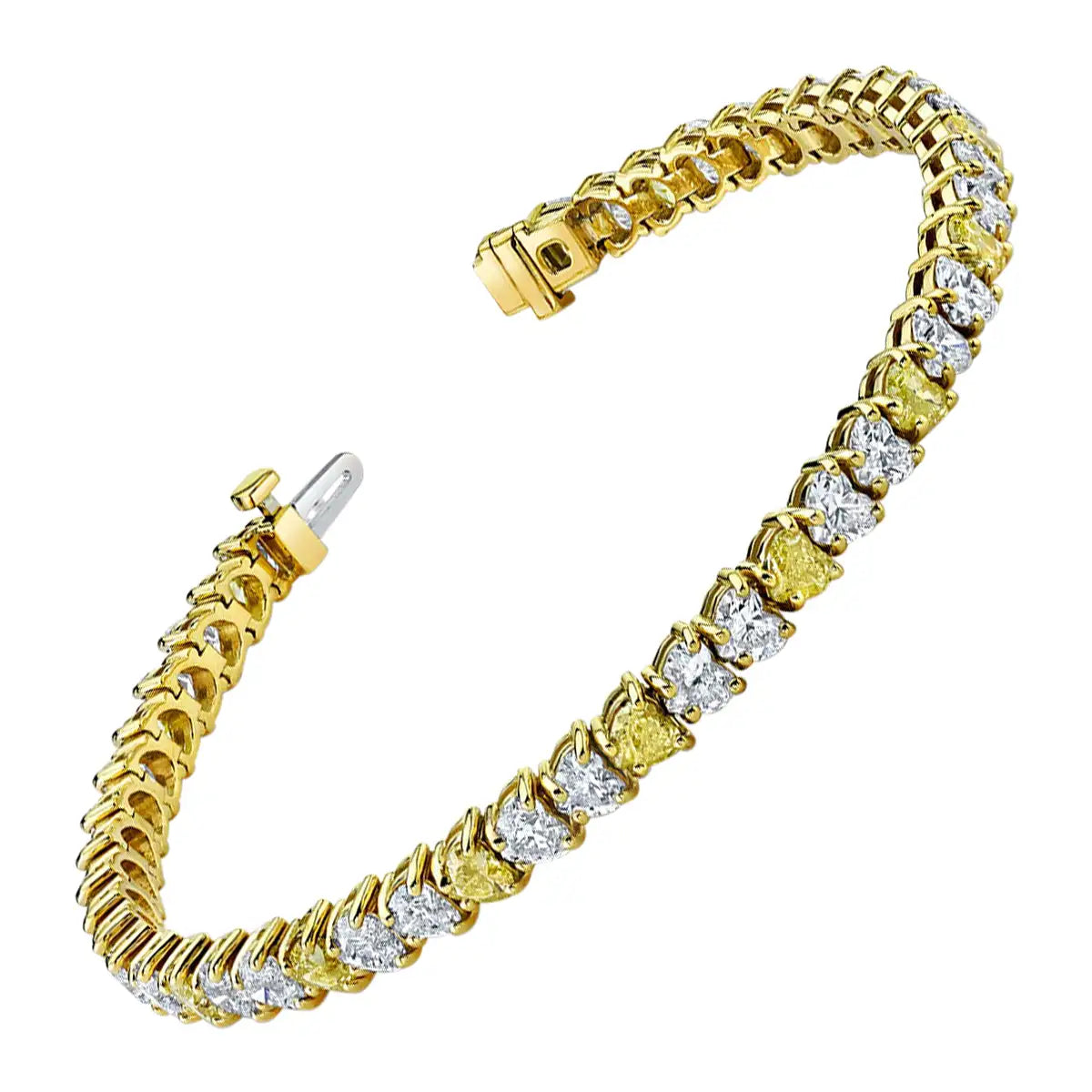 Bangles with chunky designs for statement wear -Heart Shape Diamond Bracelet