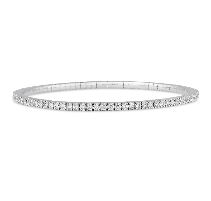 Bracelets with open cuff for easy wear -Diamond Tennis Bracelet, 2.40 carats