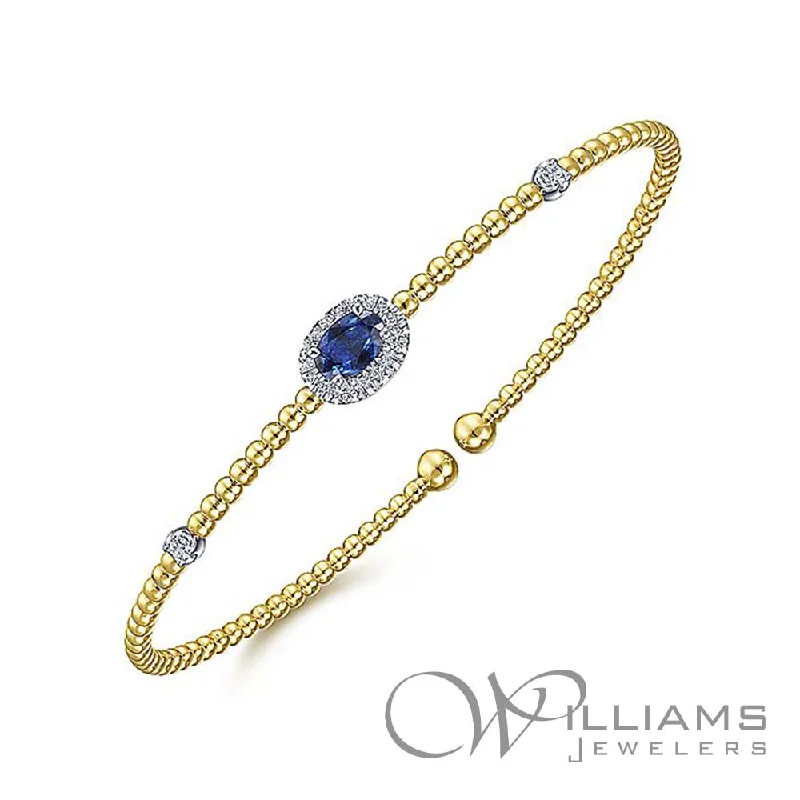 Bangles with rose gold filigree for elegance -Gabriel & Co. Bujukan 14 Karat Sapphire Bracelet