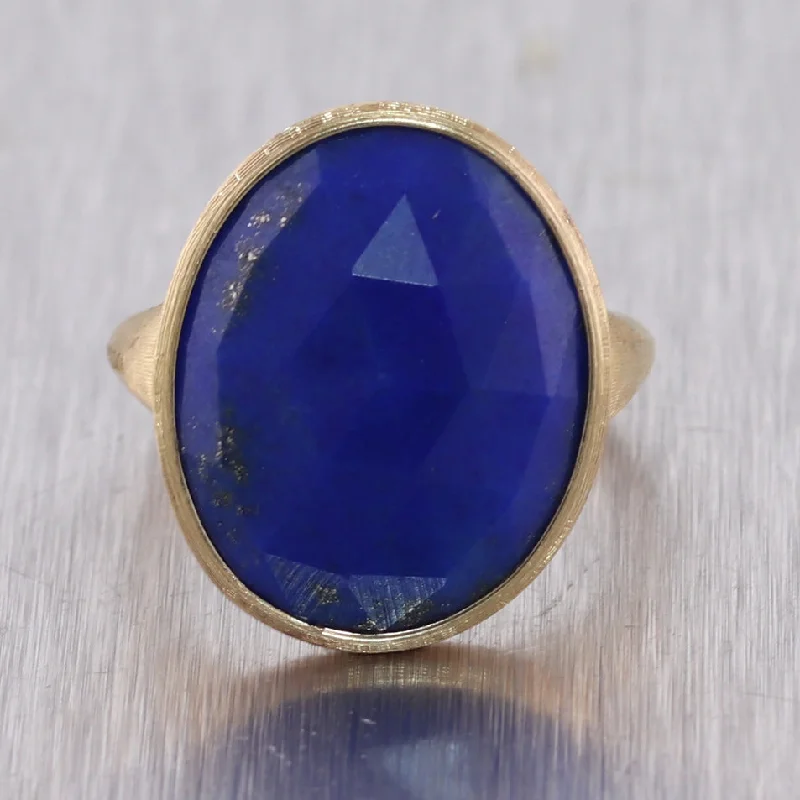 Women’s rings with etched initials for meaning -Marco Bicego 18k Yellow Gold Lunaria Lapis Lazuli Ring