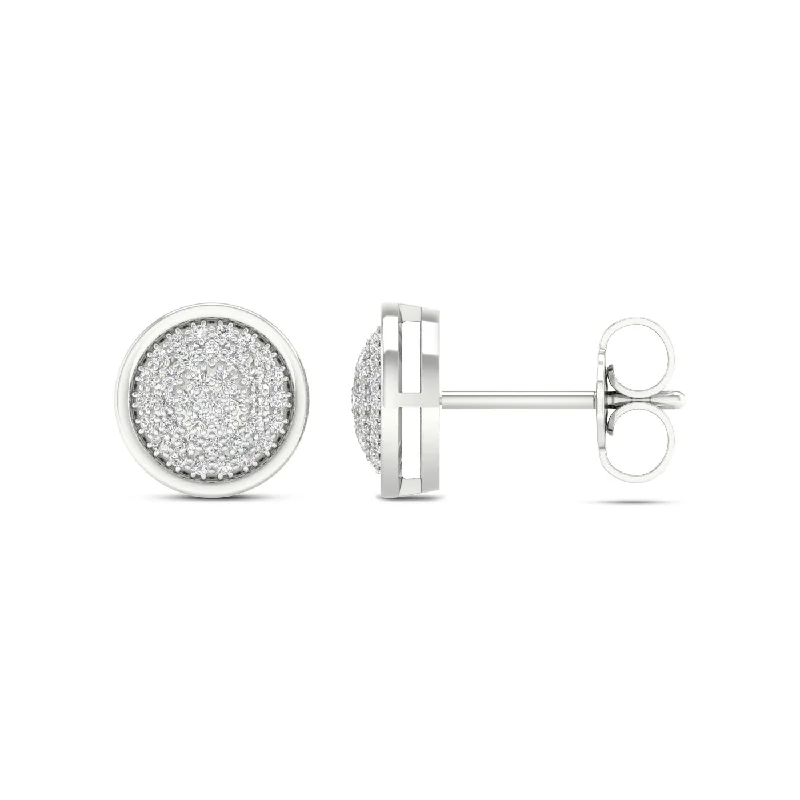 Hoop earrings with luxe velvet finishes for a rich and luxurious touch-10K 0.20CT Diamond Earring