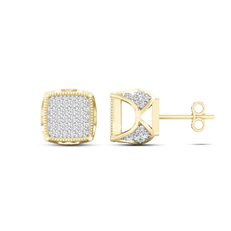 Best hoop earrings with hammered gold for a rustic yet elegant look-10K 0.25CT Diamond Earring