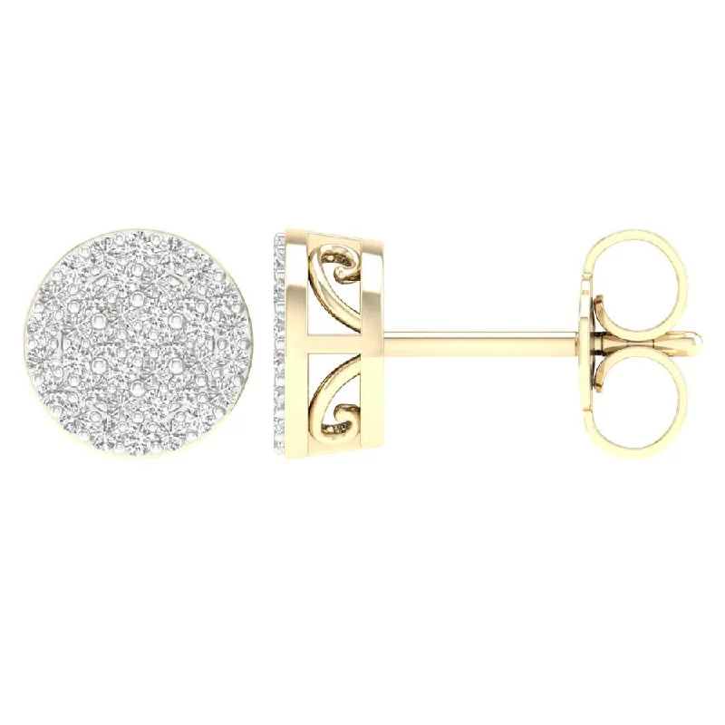 Hoop earrings with textured finishes for a vintage and classic style-10K 0.25ct Diamond Earring