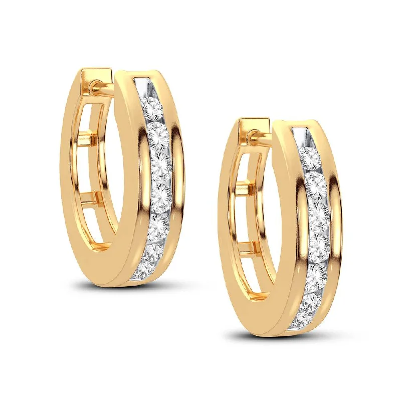 Hoop earrings with polished silver finish for a shiny, modern appeal-14K 0.15CT Diamond Earring