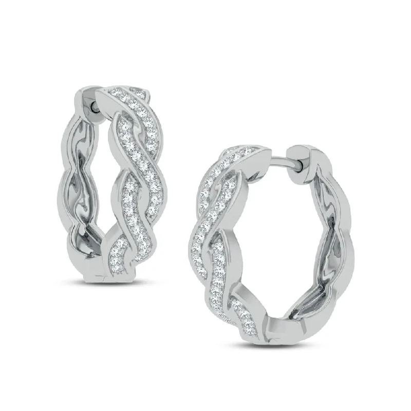 Best hoop earrings with smooth ceramic finishes for a polished, clean style-14K 0.16CT DIAMOND EARRING