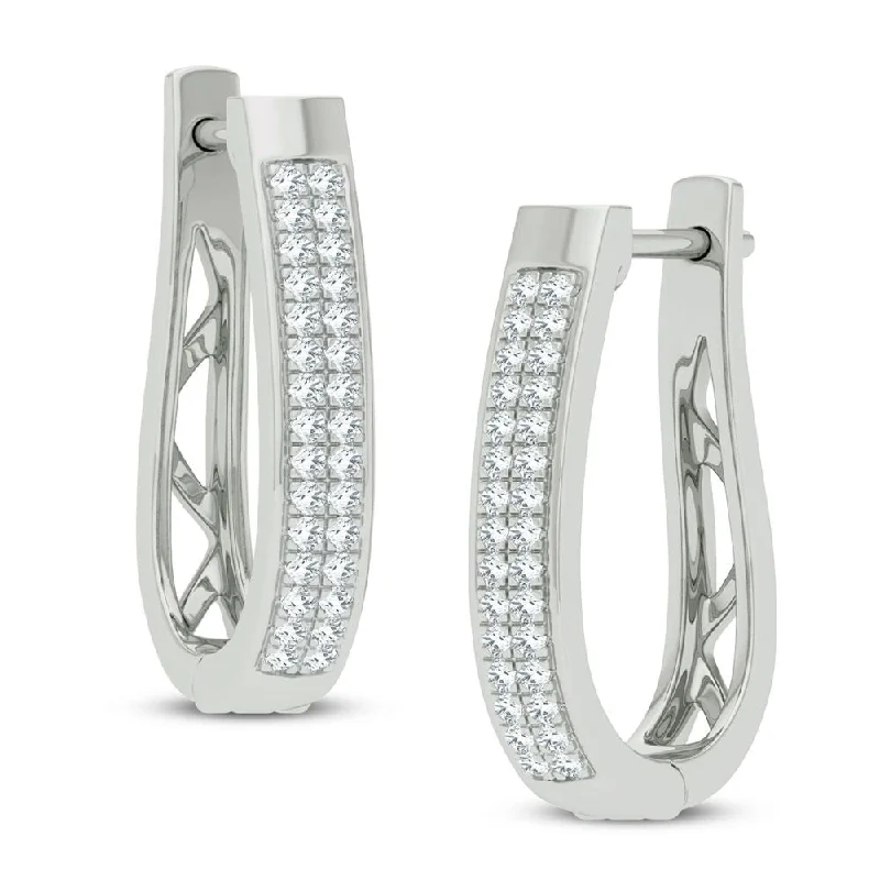 Hoop earrings with braided patterns for a detailed and textured finish-14K 0.21CT DIAMOND EARRING