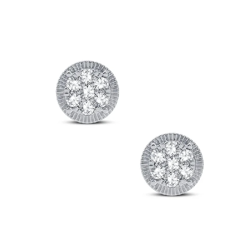 Best hoop earrings with textured silver for a rustic and organic finish-14K 0.25CT DIAMOND EARRING