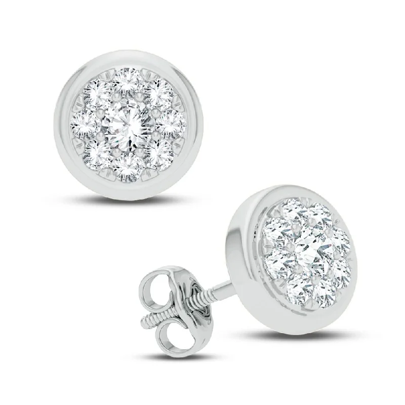 Hoop earrings with rhinestone-studded rims for a glamorous touch-14K 0.25CT DIAMOND EARRING