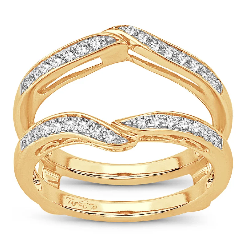 Best hoop earrings with rose gold for a romantic and warm aesthetic-14K 0.33CT  DIAMOND  RING GUARD