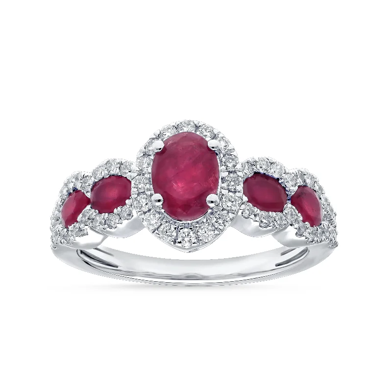 Hoop earrings with oversized designs for a bold, fashion-forward statement-14K 0.45CT Diamond RUBY RING