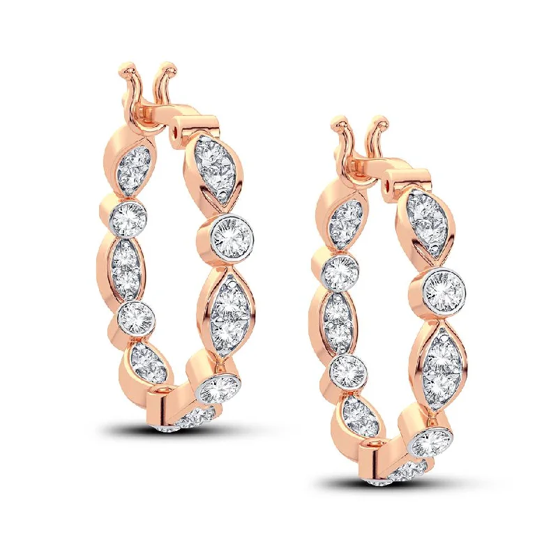 Hoop earrings with stacked layers for a bold and textured design-14K 0.50CT Diamond Earring