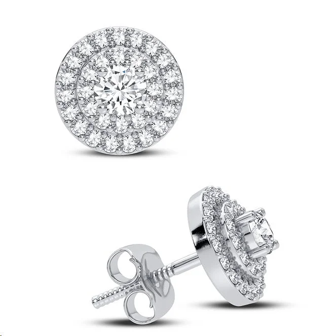 Hoop earrings with rhinestone-studded rims for a glamorous touch-14k 0.50ct Diamond Earring