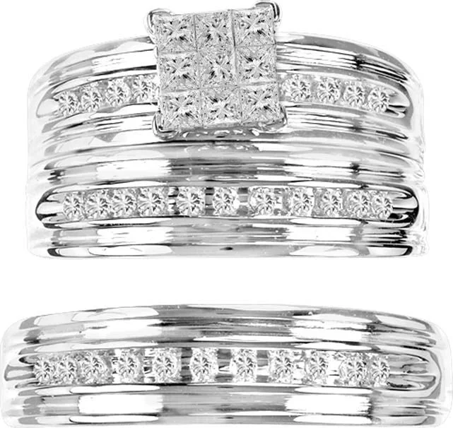 Best hoop earrings with geometric triangle shapes for a modern, chic design-14K  0.53CT  Diamond TRIO SET