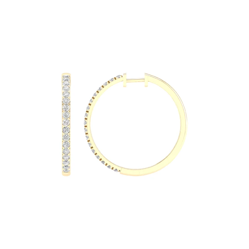 Hoop earrings with colorful beads for a fun and playful vibe-14K 2.00CT Certified Lab Grown Diamond Hoop Earrings ( IGI Certified )