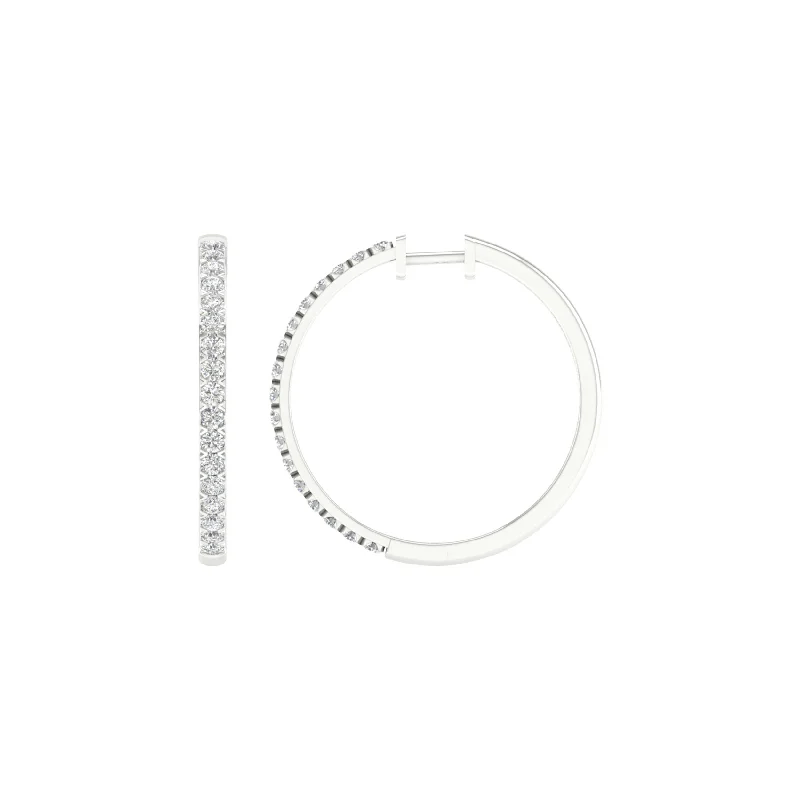 Hoop earrings with spiral designs for a dynamic and fluid look-14K 2.00CT Certified Lab Grown Diamond Hoop Earrings