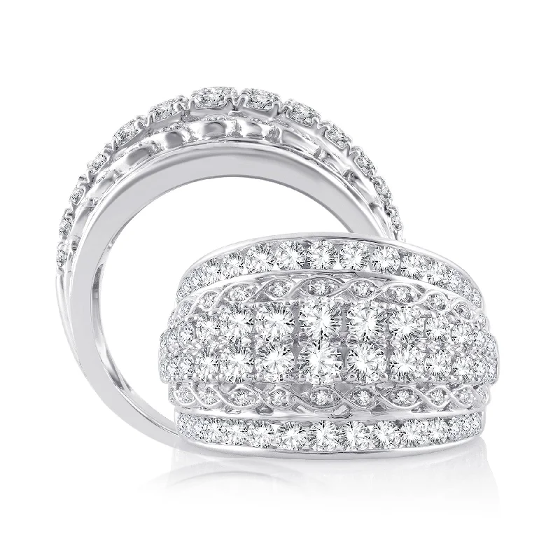 Best hoop earrings with geometric cuts for a sharp, modern appeal-14K 2.00CT Diamond Band