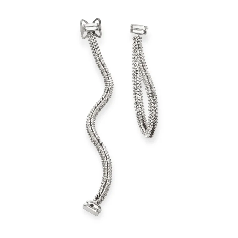 Hoop earrings with dangling charms for a playful and fun look-Alexandre 14K White Gold Imperial Rope Earrings