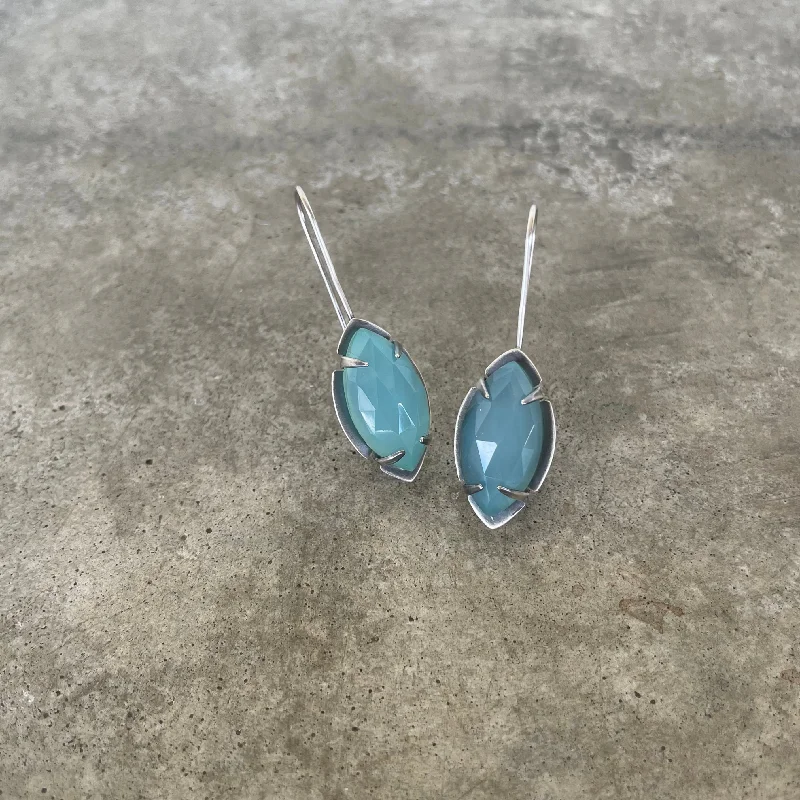 Hoop earrings with a chunky design for a bold and trendy statement-aqua chalcedony marquise earrings