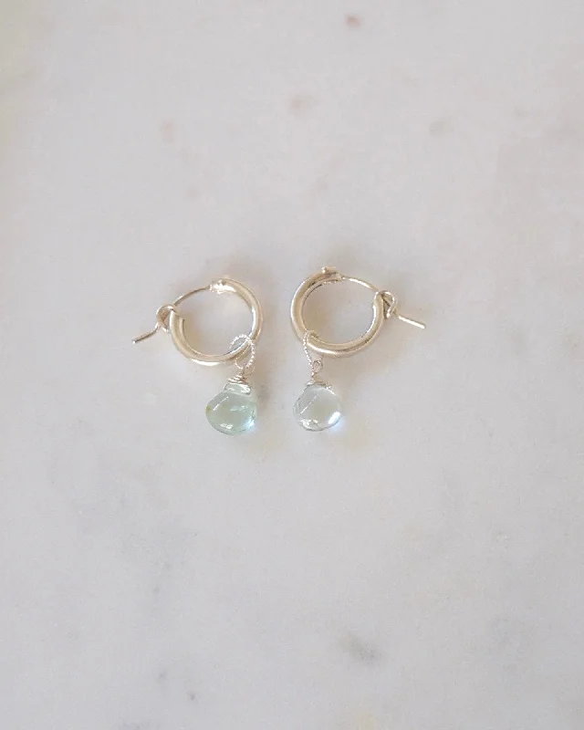 Best hoop earrings with detachable studs for a versatile and adjustable accessory-Aquamarine huggie hoop earrings