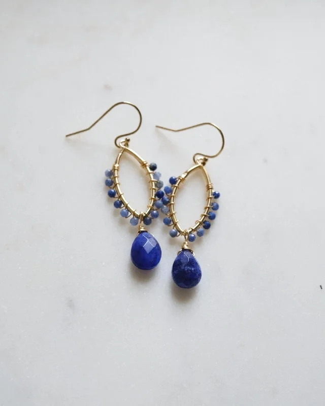 Best hoop earrings with vintage-style detailing for a nostalgic and timeless look-Blue sapphire ritual earrings