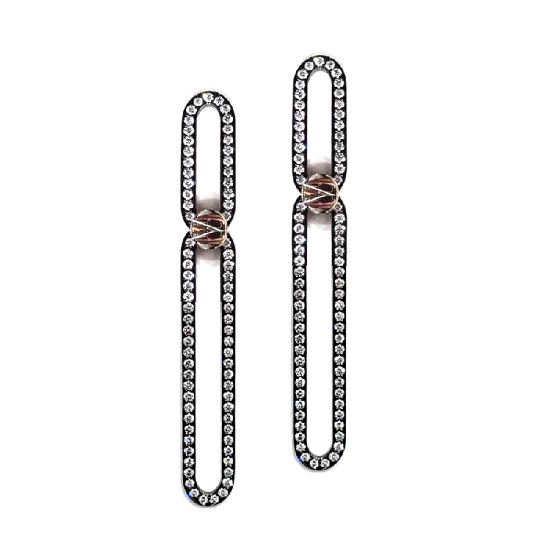 Medium hoop earrings for an everyday look with the perfect balance of style-Charlotte double deck 18kt white gold