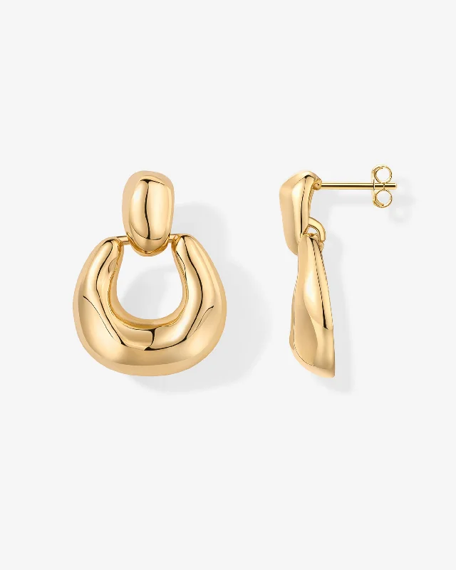 Lightweight hoop earrings for comfortable and all-day wear-Chunky Dangle Door Knocker Earrings