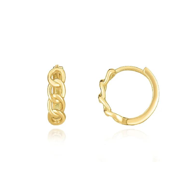 Best hoop earrings with detachable studs for a versatile and adjustable accessory-Curb Huggie Hoop Earrings