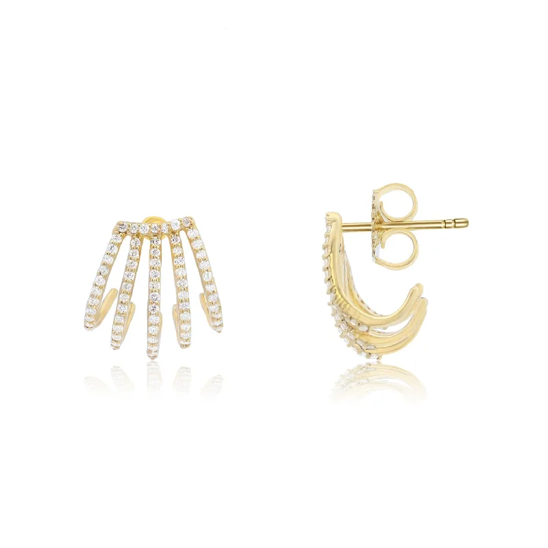 Hoop earrings with pearl accents for a chic and classic style-Diamond Cage Earrings