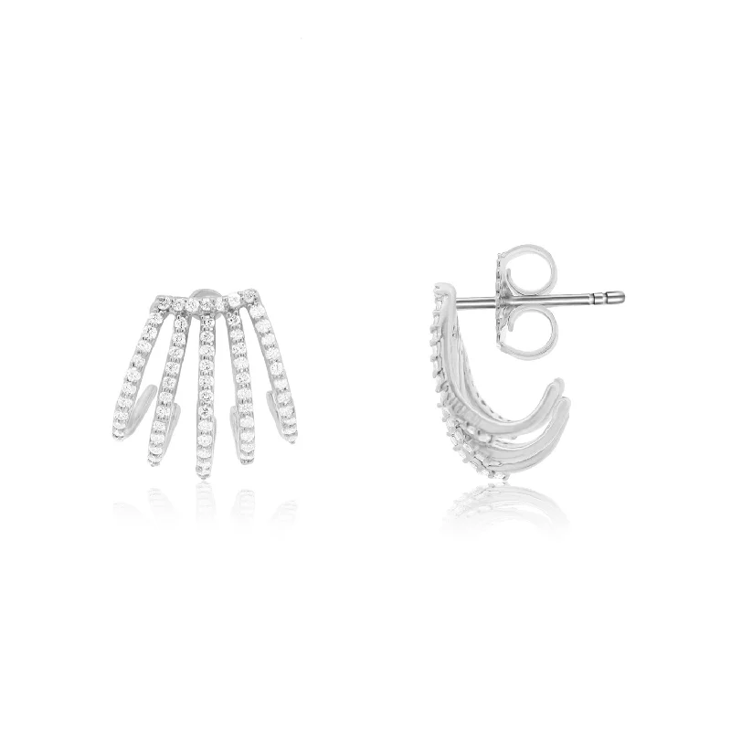 Hoop earrings with pearl accents for a chic and classic style-Diamond Cage Earrings