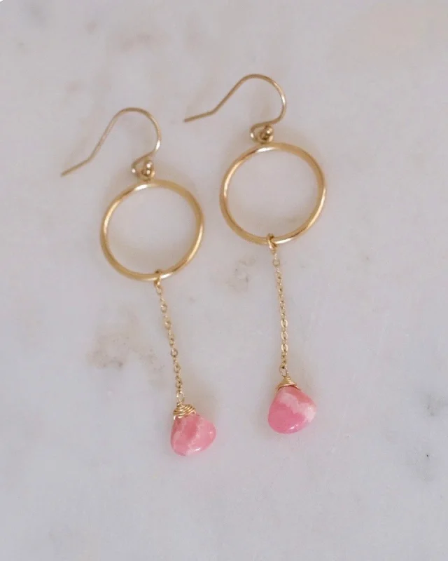 Best hoop earrings with stacked layers for a dimensional and bold look-Fiona Rhodochrosite earrings