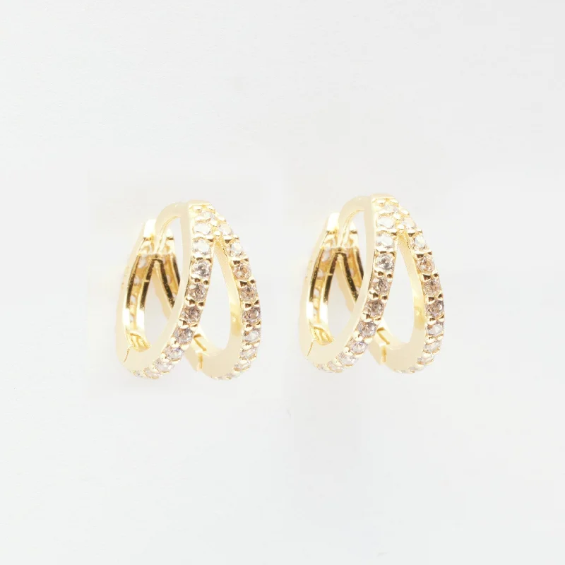 Best hoop earrings with floral designs for a feminine and delicate look-Gal Gold Double Hoop Huggie Earrings