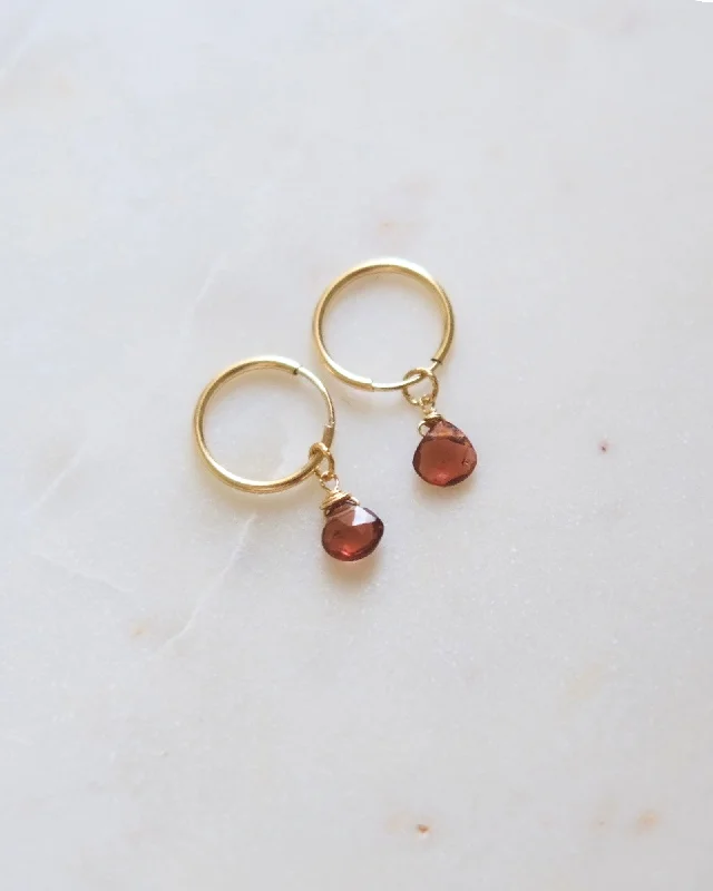 Best hoop earrings with gemstone accents for a colorful and elegant appearance-Garnet Infinity hoops